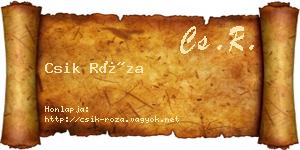 Csik Róza névjegykártya
